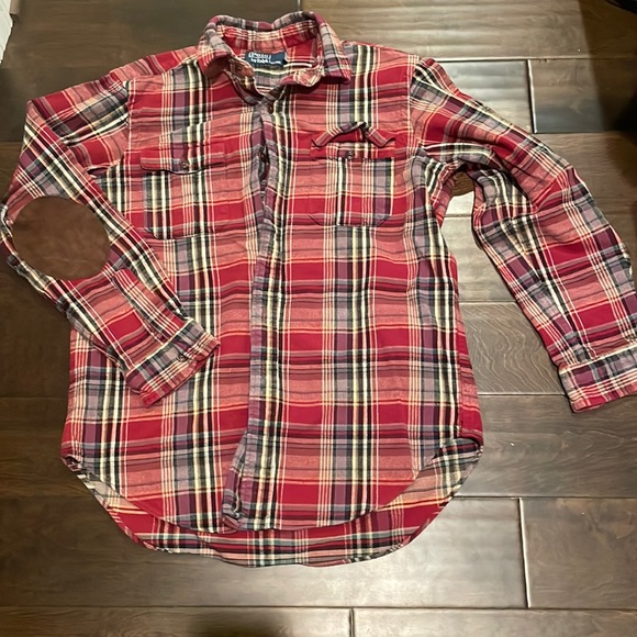 EUC POLO by Ralph Lauren multicolor shacket with leather on elbows - Picture 1 of 4